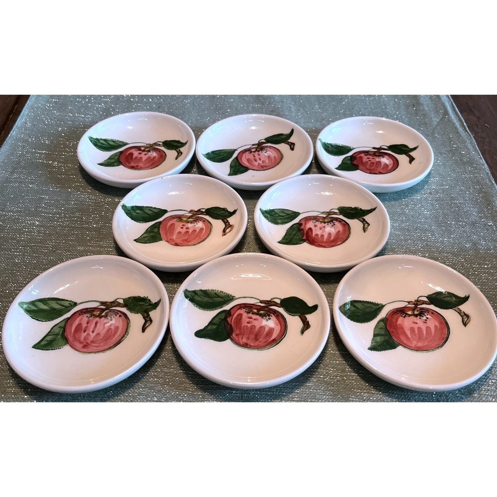 Metlox  Poppytrail Vintage California Apple Butter Pats 3 3/4"~Set Of 8~Rare*